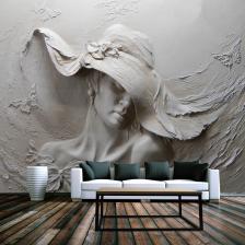 Обои фотообои фотообои 3d на стену обои флизелиновые фото обои на стену Фреска загадочной женщины в шляпе. Обои фотообои фотообои 3d на стену обои флизелиновые фото обои на стену Фреска загадочной женщины в шляпе.