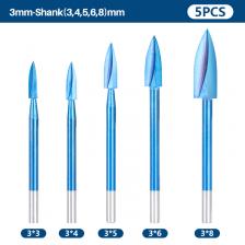 Набор сверл XCAN для гравировки по дереву, комплект из 5 твердосплавных насадок из стали, для работ по дереву Набор сверл XCAN для гравировки по дереву, комплект из 5 твердосплавных насадок из стали, для работ по дереву