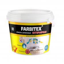 Краска Farbitex акриловая, интерьерная, 1,1 кг, 0,67 л Краска Farbitex акриловая, интерьерная, 1,1 кг, 0,67 л