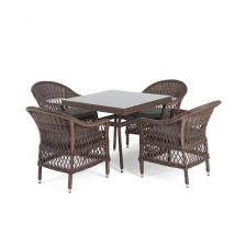 Обеденная группа плетеная, цвет коричневый 4SIS Сицилия SC4T-5-SET brown Обеденная группа плетеная, цвет коричневый 4SIS Сицилия SC4T-5-SET brown