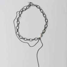 Колье РЕСУРС Чокер из крупной цепи с жемчужиной и асимметричной подвеской Колье РЕСУРС Чокер из крупной цепи с жемчужиной и асимметричной подвеской