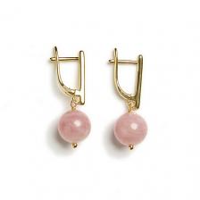 MORZA Серьги с розовым кварцем бижутерия MORZA Серьги с розовым кварцем бижутерия