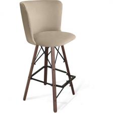 Стул барный Sheffilton SHT-ST36/S80 ванильный крем/темный орех/черный Стул барный Sheffilton SHT-ST36/S80 ванильный крем/темный орех/черный