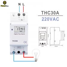 Цифровой таймер типа DIN-рейки THC15A THC30A Реле таймера 28 групп установки включения/выключения 220 В 110 В 24 В 12 В для автоматического управления Цифровой таймер типа DIN-рейки THC15A THC30A Реле таймера 28 групп установки включения/выключения 220 В 110 В 24 В 12 В для автоматического управления