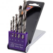 Набор сверл по металлу HSS 5 предметов от бренда MEGATOOLS - это набор спиральных свёрл, предназначенных для сверления отверстий в металлических изделиях.Качество. Сверло изготовлено из высококачественной быстрорежущей стали (HSS), которая обеспечивает высокую стойкость, выдающуюся скорость сверления, простым и точным центрированием и длительным сроком службы.Тип сверла - прокатная у-образная спираль, которая обеспечивает эффективное удаление стружки и улучшенную стабильность при сверлении.Универсальность. Цилиндрический хвостовик сверла предназначен для использования с различными типами электроинструментов: дрель, перфоратор, шуруповерт, сверлильный станок. Сверло по металлу HSS используется в производстве металлообрабатывающей промышленности, в ремонтных работах, а также при выполнении базовых домашних работ.Удобство хранения. Поставляется в пластиковом футляре, который обеспечивает удобное хранение и транспортировку сверл, что позволяет сохранить их в хорошем состоянии на протяжении длительного времени. Набор сверл по металлу HSS 5 предметов от бренда MEGATOOLS - это набор спиральных свёрл, предназначенных для сверления отверстий в металлических изделиях.Качество. Сверло изготовлено из высококачественной быстрорежущей стали (HSS), которая обеспечивает высокую стойкость, выдающуюся скорость сверления, простым и точным центрированием и длительным сроком службы.Тип сверла - прокатная у-образная спираль, которая обеспечивает эффективное удаление стружки и улучшенную стабильность при сверлении.Универсальность. Цилиндрический хвостовик сверла предназначен для использования с различными типами электроинструментов: дрель, перфоратор, шуруповерт, сверлильный станок. Сверло по металлу HSS используется в производстве металлообрабатывающей промышленности, в ремонтных работах, а также при выполнении базовых домашних работ.Удобство хранения. Поставляется в пластиковом футляре, который обеспечивает удобное хранение и транспортировку сверл, что позволяет сохранить их в хорошем состоянии на протяжении длительного времени.