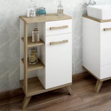 Тумба для ванной Sanflor Ингрид 50 белая - светлое дерево Тумба для ванной Sanflor Ингрид 50 белая - светлое дерево