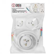 разъем DORI для электроплит РШ-ВШ 32А 220В 2P+PE комборозетка с/з с кабелем 1м белый разъем DORI для электроплит РШ-ВШ 32А 220В 2P+PE комборозетка с/з с кабелем 1м белый
