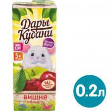 Сок Дары Кубани Вишня-яблоко осветленный 200мл Сок Дары Кубани Вишня-яблоко осветленный 200мл