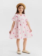 Платье из муслина для девочки KAFTAN «Сердечки», розовое, рост 104-110 см Платье из муслина для девочки KAFTAN «Сердечки», розовое, рост 104-110 см