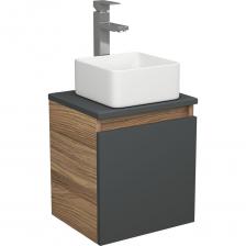 Тумба Bauedge Bau Dream Blackwood 35 с ящиком, графит, раковина BAU Mini 24х24, смеситель для раковины высокий Hotel Still, нержавеющая сталь SD4006 Тумба Bauedge Bau Dream Blackwood 35 с ящиком, графит, раковина BAU Mini 24х24, смеситель для раковины высокий Hotel Still, нержавеющая сталь SD4006