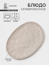 Блюдо сервировочное Magistro Potter, 33x22.8x2.5, фарфор, овальное, светло-серое Блюдо сервировочное Magistro Potter, 33x22.8x2.5, фарфор, овальное, светло-серое