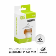 Набор мячей для настольного тенниса BOSHIKA Beginner 1*, d=40+ мм, 6 шт., цвет белый Набор мячей для настольного тенниса BOSHIKA Beginner 1*, d=40+ мм, 6 шт., цвет белый