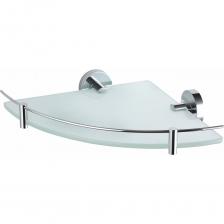 Стеклянная полка для ванной угловая Wonzon & Woghand хром WW-8117 Стеклянная полка для ванной угловая Wonzon & Woghand хром WW-8117