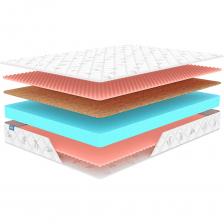 Беспружинный матрас Оптима Ролл Симпл Массаж создан для вашего комфорта и удобства транспортировки. Модель доставляется в компактном вакуумном рулоне, поэтому не занимает много места в багажнике авто, что особенно актуально для дачников и любителей загорода.Наполнители: Изделие построено на беспружинном составе и настилочных слоях в своей основе. Здесь располагаются два вида фирменной пены и один слой койры кокоса. За массажные функции матраса отвечает одноименная пена Массаж Фоам. Она обеспечивает приятное воздействие на тело. Деликатная стимуляция усиливает кровоток и кислородное обогащение тканей. На таком матрасе ваше тело не будет затекать, а расслабление мышц наступит быстрее. В качестве второго наполнителя в матрасе реализован слой пены Баланс Фоам. Этот в меру плотный наполнитель усиливает поддерживающие функции матраса, стабилизирует форму и способствует лучшей амортизации. Койра кокоса – самый жёсткий наполнитель из представленных. Он состоит из кокосовых волокон, залитых натуральным латексом. При всей своей твёрдости плита сохраняет пластичность. Комбинация этих свойств позволяет слою оказывать правильную ортопедическую поддержку, что очень ценится на рынке сна.Чехол: В качестве обивочного материала для модели выбран прочный трикот. Чехол получил синтепоновый подклад для усиления мягкости и комфорта матраса. Беспружинный матрас Оптима Ролл Симпл Массаж создан для вашего комфорта и удобства транспортировки. Модель доставляется в компактном вакуумном рулоне, поэтому не занимает много места в багажнике авто, что особенно актуально для дачников и любителей загорода.Наполнители: Изделие построено на беспружинном составе и настилочных слоях в своей основе. Здесь располагаются два вида фирменной пены и один слой койры кокоса. За массажные функции матраса отвечает одноименная пена Массаж Фоам. Она обеспечивает приятное воздействие на тело. Деликатная стимуляция усиливает кровоток и кислородное обогащение тканей. На таком матрасе ваше тело не будет затекать, а расслабление мышц наступит быстрее. В качестве второго наполнителя в матрасе реализован слой пены Баланс Фоам. Этот в меру плотный наполнитель усиливает поддерживающие функции матраса, стабилизирует форму и способствует лучшей амортизации. Койра кокоса – самый жёсткий наполнитель из представленных. Он состоит из кокосовых волокон, залитых натуральным латексом. При всей своей твёрдости плита сохраняет пластичность. Комбинация этих свойств позволяет слою оказывать правильную ортопедическую поддержку, что очень ценится на рынке сна.Чехол: В качестве обивочного материала для модели выбран прочный трикот. Чехол получил синтепоновый подклад для усиления мягкости и комфорта матраса.