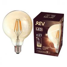 лампа светодиодная REV VINTAGE Filament 5Вт E27 2700K 515Лм шар лампа светодиодная REV VINTAGE Filament 5Вт E27 2700K 515Лм шар