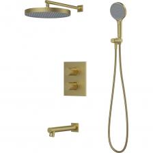 Встраиваемая душевая система с термостатом, тропическим и ручным душем и с изливом Duna. Ручка из латуни для сохранения чёткости линий фрезеровки. Без риска ожогов: термостатический картридж Sedal® (Испания) обеспечивает стабильную температуру, комфорт и безопасность. Подключён напрямую к горячей воде — корпус смесителя не нагревается. Увеличенная кнопка безопасности встроена в ручку, легко нажимается, фиксация на 38° защищает от случайного включения горячей воды. Скрытый аэратор Neoperl® (Испания) формирует ровный поток и снижает расход воды. Ключ для обслуживания в комплекте. Внушительная верхняя лейка ?32 см обеспечит объемный поток, ручная лейка с 3 режимами. Гибкий и надёжный силиконовый шланг 1,5 м. Встроенные редукторы выравнивают давление ГВС и ХВС и улучшают точность термостата, обратный клапан исключает перетекание воды между трубами. UniCore – цельный корпус без монтажной коробки. Латунный смеситель устанавливается без дополнительных элементов. Съёмные декоративные элементы – идеально прилегают к стене и просто заменяются. Цельнолитая латунная панель с чёткими гранями — для чистой геометрии и плотной посадки. Элементы монтируются после отделки — ниже риск повреждений. Можно обновить внешний вид без демонтажа всей системы. Повышенная стойкость к бытовой химии и механическим повреждениям за счет PVD-покрытия. Чёткое переключение с щелчком при смене направления потока воды благодаря керамическому дивертору. Встраиваемая душевая система с термостатом, тропическим и ручным душем и с изливом Duna. Ручка из латуни для сохранения чёткости линий фрезеровки. Без риска ожогов: термостатический картридж Sedal® (Испания) обеспечивает стабильную температуру, комфорт и безопасность. Подключён напрямую к горячей воде — корпус смесителя не нагревается. Увеличенная кнопка безопасности встроена в ручку, легко нажимается, фиксация на 38° защищает от случайного включения горячей воды. Скрытый аэратор Neoperl® (Испания) формирует ровный поток и снижает расход воды. Ключ для обслуживания в комплекте. Внушительная верхняя лейка ?32 см обеспечит объемный поток, ручная лейка с 3 режимами. Гибкий и надёжный силиконовый шланг 1,5 м. Встроенные редукторы выравнивают давление ГВС и ХВС и улучшают точность термостата, обратный клапан исключает перетекание воды между трубами. UniCore – цельный корпус без монтажной коробки. Латунный смеситель устанавливается без дополнительных элементов. Съёмные декоративные элементы – идеально прилегают к стене и просто заменяются. Цельнолитая латунная панель с чёткими гранями — для чистой геометрии и плотной посадки. Элементы монтируются после отделки — ниже риск повреждений. Можно обновить внешний вид без демонтажа всей системы. Повышенная стойкость к бытовой химии и механическим повреждениям за счет PVD-покрытия. Чёткое переключение с щелчком при смене направления потока воды благодаря керамическому дивертору.