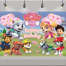 Аниме «Щенячий патруль», детское украшение для дня рождения, щенок, собака, тканевый фон для фотосъемки, принадлежности для детского душа, подарок для мальчика Аниме «Щенячий патруль», детское украшение для дня рождения, щенок, собака, тканевый фон для фотосъемки, принадлежности для детского душа, подарок для мальчика