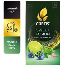 Чай зеленый в пакетиках CURTIS "Sweet Fusion" 25 пакетиков, c лаймом, синей малиной и мятой, мелколистовой Чай зеленый в пакетиках CURTIS "Sweet Fusion" 25 пакетиков, c лаймом, синей малиной и мятой, мелколистовой