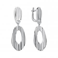 Серебряные серьги с бриллиантами и родированием Серебряные серьги с бриллиантами и родированием