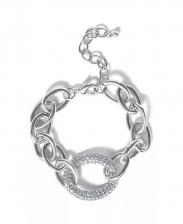 Браслет из овальных звеньев серебристого цвета с паве Jessica Simpson, silver Браслет из овальных звеньев серебристого цвета с паве Jessica Simpson, silver