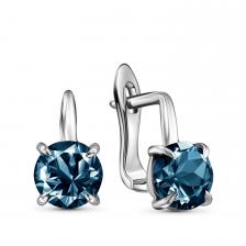 Серебряные серьги с сапфирами и родированием Серебряные серьги с сапфирами и родированием