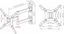 Кронштейны для телевизоров Кронштейн для ТВ KROMAX GALACTIC-12 black (max VESA 200x200 мм, настенный, наклонно-поворотный, max 25 кг) (25009) Кронштейны для телевизоров Кронштейн для ТВ KROMAX GALACTIC-12 black (max VESA 200x200 мм, настенный, наклонно-поворотный, max 25 кг) (25009)