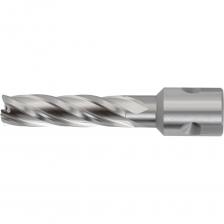 Сверло корончатое по металлу WOLFSTAR Р6М5К5, хв-к Universal/Weldon 19 мм предназначено для сверлильных станков на магнитном основании. Это специализированный инструмент, предназначенный для сверления отверстий в металле.Материал: Р6М5К5 указывает на использование быстрорежущей стали, которая обеспечивает высокую прочность и износостойкость.Тип хвостовика: Universal/Weldon 19 мм — это популярный стандарт хвостовика, который подходит для большинства магнитных сверлильных станков.Применение: такие сверла часто используются для создания отверстий в металлоконструкциях, особенно в условиях, где требуется высокая точность и скорость сверления.Особенности: корончатые сверла обычно обеспечивают более чистые и точные отверстия по сравнению с обычными спиральными сверлами, они также позволяют экономить время и усилия за счет меньшего сопротивления при сверлении.Внимание, изображение товара может отличаться от реального! Верные параметры указаны в технических характеристиках товара. Сверло корончатое по металлу WOLFSTAR Р6М5К5, хв-к Universal/Weldon 19 мм предназначено для сверлильных станков на магнитном основании. Это специализированный инструмент, предназначенный для сверления отверстий в металле.Материал: Р6М5К5 указывает на использование быстрорежущей стали, которая обеспечивает высокую прочность и износостойкость.Тип хвостовика: Universal/Weldon 19 мм — это популярный стандарт хвостовика, который подходит для большинства магнитных сверлильных станков.Применение: такие сверла часто используются для создания отверстий в металлоконструкциях, особенно в условиях, где требуется высокая точность и скорость сверления.Особенности: корончатые сверла обычно обеспечивают более чистые и точные отверстия по сравнению с обычными спиральными сверлами, они также позволяют экономить время и усилия за счет меньшего сопротивления при сверлении.Внимание, изображение товара может отличаться от реального! Верные параметры указаны в технических характеристиках товара.