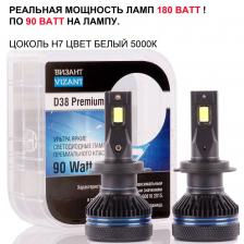 Светодиодные лампы Vizant D38 Premium цоколь H7 с чипом CSP 4575 9000lm 5000k Светодиодные лампы Vizant D38 Premium цоколь H7 с чипом CSP 4575 9000lm 5000k