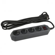 сетевой фильтр ЭРА USF 1,5м 4-местный с/з 3x0,75кв мм с выключателем черный сетевой фильтр ЭРА USF 1,5м 4-местный с/з 3x0,75кв мм с выключателем черный