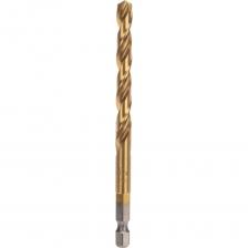 Сверло по металлу KRANZ предназначено для сверления отверстий в нержавеющей и жаростойкой стали, легированной и нелегированной стали, сером чугуне, стальном литье, цветных металлах и твердой пластмассе. Используется совместно с дрелью. Изделие выполнено из качественной быстрорежущей стали Р6М5, что обеспечивает долгий ресурс работы, высокую производительность, устойчивость к перегреву и высоким нагрузкам. Сверло обладает пониженным коэффициентом трения и обеспечивает эффективный отвод стружки. Р абочая часть инструмента позволяет быстро и надежно сверлить металл, гарантирует ровные и аккуратные отверстия. Заточка режущей части под углом 135 градусов способствует эффективному входу в материал. Покрытие из нитрид-титана предотвращает образование коррозии и преждевременный износ инструмента. Шестигранный хвостовик исключает проворачивание в зажимных патронах. Ресурс использования заметно увеличивается при использовании СОЖ. Сверло по металлу KRANZ предназначено для сверления отверстий в нержавеющей и жаростойкой стали, легированной и нелегированной стали, сером чугуне, стальном литье, цветных металлах и твердой пластмассе. Используется совместно с дрелью. Изделие выполнено из качественной быстрорежущей стали Р6М5, что обеспечивает долгий ресурс работы, высокую производительность, устойчивость к перегреву и высоким нагрузкам. Сверло обладает пониженным коэффициентом трения и обеспечивает эффективный отвод стружки. Р абочая часть инструмента позволяет быстро и надежно сверлить металл, гарантирует ровные и аккуратные отверстия. Заточка режущей части под углом 135 градусов способствует эффективному входу в материал. Покрытие из нитрид-титана предотвращает образование коррозии и преждевременный износ инструмента. Шестигранный хвостовик исключает проворачивание в зажимных патронах. Ресурс использования заметно увеличивается при использовании СОЖ.