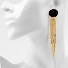 Серьги с эмалью «Валькирия» струящийся дождь, цвет золото Серьги с эмалью «Валькирия» струящийся дождь, цвет золото