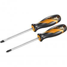 Набор отверток предназначен для ремонтных и монтажных работ. Стержни отверток выполнены из инструментальной хромованадиевой стали, что обеспечивает долгий срок службы. Эргономичные рукоятки из полипропилена и термопластичной резины служат для комфортной работы. Пластиковый держатель позволяет удобно хранить и транспортировать инструмент. Набор отверток предназначен для ремонтных и монтажных работ. Стержни отверток выполнены из инструментальной хромованадиевой стали, что обеспечивает долгий срок службы. Эргономичные рукоятки из полипропилена и термопластичной резины служат для комфортной работы. Пластиковый держатель позволяет удобно хранить и транспортировать инструмент.