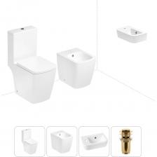 Комплексное предложение по специальной цене, включающее все необходимое для обустройства санузла / ванной комнаты. Элегантный вид напольного унитаза позволяет гармонично вписаться в интерьер современного санузла или ванной комнаты, наполняя его атмосферой роскоши и уюта. Санитарный фарфор Lavinia Boho имеет более твердую и гладкую поверхность, нежели сантехнический фаянс. Система антивсплеск увеличивает гигиеничность использования изделия и делает уборку более быстрой и простой. Компактная подвесная раковина Lavinia Boho One (370 х 245 х 100) — оптимально подходит для небольших ванных комнат или гостевых санузлов. Дизайнерская сантехника изготовлена в едином стиле: изделия прекрасно дополняют друг друга и формируют органичный тандем с латунными сифонами, донными клапанами, выпусками, угловыми вентилями и элегантными аксессуарами. Комплексное предложение по специальной цене, включающее все необходимое для обустройства санузла / ванной комнаты. Элегантный вид напольного унитаза позволяет гармонично вписаться в интерьер современного санузла или ванной комнаты, наполняя его атмосферой роскоши и уюта. Санитарный фарфор Lavinia Boho имеет более твердую и гладкую поверхность, нежели сантехнический фаянс. Система антивсплеск увеличивает гигиеничность использования изделия и делает уборку более быстрой и простой. Компактная подвесная раковина Lavinia Boho One (370 х 245 х 100) — оптимально подходит для небольших ванных комнат или гостевых санузлов. Дизайнерская сантехника изготовлена в едином стиле: изделия прекрасно дополняют друг друга и формируют органичный тандем с латунными сифонами, донными клапанами, выпусками, угловыми вентилями и элегантными аксессуарами.