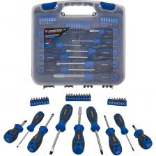 Набор отверток и бит от бренда Forsage — практичное решение для дома, мастерской или гаража. В комплекте вы найдёте всё необходимое для самых разных задач: от мелкого ремонта до сборки мебели и точной работы с электроникой. Инструменты удобно расположены, что обеспечивает их доступность и порядок.8 классических отверток разных типов и размеров — Плоские, крестообразные покрывает широкий спектр задач: от точной работы с электроникой до сборки мебели и ремонта техники.4 биты длиной 25 мм с разнообразными шлицами — SL, PH, PZ, Torx, Hex, Square (S) Универсальность набора позволяет работать с большинством типов крепежа, включая специализированные винты и болты.Магнитный держатель бит Упрощает смену насадок и удерживает биты надёжно во время работы, особенно в труднодоступных местах.Прямолинейная форма ручки и двухкомпонентный материал Обеспечивает комфортный захват и контроль, снижает усталость при длительной работе.Разнообразие насадок: Подходит для большинства стандартных крепежей, что делает его универсальным инструментом для любых задач.Этот комплект отлично подойдёт как для повседневных задач, так и для более точной работы. Надёжность, удобство и качество — всё в одном наборе, который станет незаменимым помощником в ваших проектах. Набор отверток и бит от бренда Forsage — практичное решение для дома, мастерской или гаража. В комплекте вы найдёте всё необходимое для самых разных задач: от мелкого ремонта до сборки мебели и точной работы с электроникой. Инструменты удобно расположены, что обеспечивает их доступность и порядок.8 классических отверток разных типов и размеров — Плоские, крестообразные покрывает широкий спектр задач: от точной работы с электроникой до сборки мебели и ремонта техники.4 биты длиной 25 мм с разнообразными шлицами — SL, PH, PZ, Torx, Hex, Square (S) Универсальность набора позволяет работать с большинством типов крепежа, включая специализированные винты и болты.Магнитный держатель бит Упрощает смену насадок и удерживает биты надёжно во время работы, особенно в труднодоступных местах.Прямолинейная форма ручки и двухкомпонентный материал Обеспечивает комфортный захват и контроль, снижает усталость при длительной работе.Разнообразие насадок: Подходит для большинства стандартных крепежей, что делает его универсальным инструментом для любых задач.Этот комплект отлично подойдёт как для повседневных задач, так и для более точной работы. Надёжность, удобство и качество — всё в одном наборе, который станет незаменимым помощником в ваших проектах.