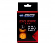 Мячики для н\тенниса 3* 40+ Donic EXCLUSIVE 6 штук 658038E оранжевый Мячики для н\тенниса 3* 40+ Donic EXCLUSIVE 6 штук 658038E оранжевый