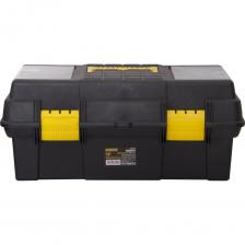 Ящик для инструмента KORVUS 19 48,5х24,5х21,5 см Лк-00003790 применяется для хранения и переноски ручного инструмента, а также (при использовании органайзера) крепежа и мелких деталей. Корпус ящика изготовлен из высококачественного пластика, органайзер – из прозрачного ударопрочного поликарбоната. Крышка ящика надежно закрывается при помощи защелки, оснащена удобной ручкой для транспортировки. Ящик для инструмента KORVUS 19 48,5х24,5х21,5 см Лк-00003790 применяется для хранения и переноски ручного инструмента, а также (при использовании органайзера) крепежа и мелких деталей. Корпус ящика изготовлен из высококачественного пластика, органайзер – из прозрачного ударопрочного поликарбоната. Крышка ящика надежно закрывается при помощи защелки, оснащена удобной ручкой для транспортировки.