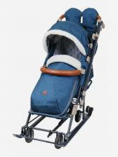 Санки-коляска комбинированная Nika"Ника детям 7-8К" НД7-8К "в елочку" синий, Синий Санки-коляска комбинированная Nika"Ника детям 7-8К" НД7-8К "в елочку" синий, Синий