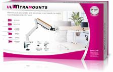 Кронштейн для мониторов Ultramounts UM732W белый/коричневый 17"-32" макс.8кг крепление к столешнице поворот и наклон Кронштейн для мониторов Ultramounts UM732W белый/коричневый 17"-32" макс.8кг крепление к столешнице поворот и наклон
