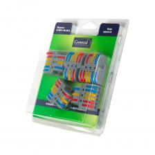 Монтажные клеммы ТМ General предназначены для многоразового соединения проводников. Пружинные зажимы коннекторов обеспечивают надежный контакт. Особенностью коннекторов является надежная защита от контакта с токоведущими частями. Материал корпуса – полиамид 6.6. Материал клемм – медь и нержавеющая сталь. Рабочая температура от -30 °C до +110 °C. Многократное соединение и разъединение проводов. Легкий и быстрый монтаж. Безопасность, ударопрочность, надежность, компактность. Применяются для подключения осветительного оборудования и в распаячных коробах. Номинальное напряжение переменного тока до 400 В, максимальный ток до 32А. Срок службы – 10 лет. Монтажные клеммы ТМ General предназначены для многоразового соединения проводников. Пружинные зажимы коннекторов обеспечивают надежный контакт. Особенностью коннекторов является надежная защита от контакта с токоведущими частями. Материал корпуса – полиамид 6.6. Материал клемм – медь и нержавеющая сталь. Рабочая температура от -30 °C до +110 °C. Многократное соединение и разъединение проводов. Легкий и быстрый монтаж. Безопасность, ударопрочность, надежность, компактность. Применяются для подключения осветительного оборудования и в распаячных коробах. Номинальное напряжение переменного тока до 400 В, максимальный ток до 32А. Срок службы – 10 лет.