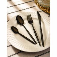Столовые приборы из нержавеющей стали Доляна «Античность», 4 предмета, цвет чёрный Столовые приборы из нержавеющей стали Доляна «Античность», 4 предмета, цвет чёрный