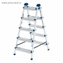 Стремянка «СИБРТЕХ» 97985, двусторонняя, стальная, 5 ступеней Стремянка «СИБРТЕХ» 97985, двусторонняя, стальная, 5 ступеней