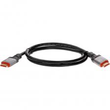 Сверхскоростной кабель HDMI версии 2.1 применяется для соединения устройств с HDMI разъёмами и предназначен для передачи аудио и видео сигнала: Full HDс разрешением 1920x1080 пикселей Ultra HD 4K с разрешением 3840x2160 пикселей Full 4K с разрешением 4096x2160 пикселей 5K с разрешением 5120х2880 пикселей 8К с разрешением 7680х4320 пикселей 10К с разрешением 10328x7760 пикселей Максимальная пропускная способность канала до 48 Гбит/сек. Контент стандарта 8К передается по кабелю HDMI без сжатия, для видеоизображения стандарта 10К применяется сжатие DSC 1.2 (Display Stream Compression). Полностью поддерживает режимы 3D, HDSP 2.2 , VVR, QMS, ALLM, QFT, HDR , eARC. Металлические коннекторы не только защищают, но и значительно увеличивают теплоотдачу HDMI 2.1 8K кабеля. Сверхскоростной кабель HDMI версии 2.1 применяется для соединения устройств с HDMI разъёмами и предназначен для передачи аудио и видео сигнала: Full HDс разрешением 1920x1080 пикселей Ultra HD 4K с разрешением 3840x2160 пикселей Full 4K с разрешением 4096x2160 пикселей 5K с разрешением 5120х2880 пикселей 8К с разрешением 7680х4320 пикселей 10К с разрешением 10328x7760 пикселей Максимальная пропускная способность канала до 48 Гбит/сек. Контент стандарта 8К передается по кабелю HDMI без сжатия, для видеоизображения стандарта 10К применяется сжатие DSC 1.2 (Display Stream Compression). Полностью поддерживает режимы 3D, HDSP 2.2 , VVR, QMS, ALLM, QFT, HDR , eARC. Металлические коннекторы не только защищают, но и значительно увеличивают теплоотдачу HDMI 2.1 8K кабеля.