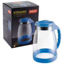 Кувшин Mallony BROCCA-2500, 2.5 л, из жаропрочного стекла, пластиковая ручка, синий (910116) Кувшин Mallony BROCCA-2500, 2.5 л, из жаропрочного стекла, пластиковая ручка, синий (910116)