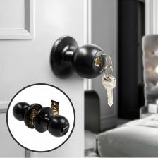 Защелка 1303, с ключом, матовая, чёрная Защелка 1303, с ключом, матовая, чёрная