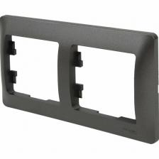 Рамка для розеток и выключателей Schneider Electric Glossa 2 поста двойная цвет графит Рамка для розеток и выключателей Schneider Electric Glossa 2 поста двойная цвет графит