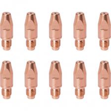 Сварочные наконечники START EverGUN M36 — это набор из 10 высокоточных наконечников диаметром 1,2 мм с резьбой M8, разработанных для использования с горелками MIG 36 и аналогами. Изготовленные из электролитической меди (E-Cu), наконечники обеспечивают превосходную электропроводность, стабильную дугу и высокую термостойкость. Материал: электролитическая медь E-Cu — высокая проводимость Диаметр: 1.2 мм — для работы с проволокой 1.2 мм Резьба M8 — совместимость с горелками MIG 36, MB 36, MS 36 Плотная посадка и точное соприкосновение с токопроводящей частью Низкое сопротивление — стабильная сварочная дуга без пропусков Комплект из 10 штук — практично и выгодно Рекомендуется для: Сварки на полуавтоматах MIG/MAG с токами до 300–350 А Работы в производственных цехах, СТО, на монтаже Проволока 1.2 мм для нержавейки, стали, алюминия (при использовании соответствующих роликов и газа) Сварочные наконечники START EverGUN M36 — это набор из 10 высокоточных наконечников диаметром 1,2 мм с резьбой M8, разработанных для использования с горелками MIG 36 и аналогами. Изготовленные из электролитической меди (E-Cu), наконечники обеспечивают превосходную электропроводность, стабильную дугу и высокую термостойкость. Материал: электролитическая медь E-Cu — высокая проводимость Диаметр: 1.2 мм — для работы с проволокой 1.2 мм Резьба M8 — совместимость с горелками MIG 36, MB 36, MS 36 Плотная посадка и точное соприкосновение с токопроводящей частью Низкое сопротивление — стабильная сварочная дуга без пропусков Комплект из 10 штук — практично и выгодно Рекомендуется для: Сварки на полуавтоматах MIG/MAG с токами до 300–350 А Работы в производственных цехах, СТО, на монтаже Проволока 1.2 мм для нержавейки, стали, алюминия (при использовании соответствующих роликов и газа)