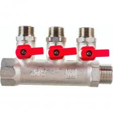 Коллектор с кранами (3/4"; 3 х 1/2") Valtec VTc.580.N.0503 78753 Коллектор с кранами (3/4"; 3 х 1/2") Valtec VTc.580.N.0503 78753