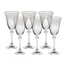 Набор бокалов для красного вина Crystalite Bohemia Asio Панто, затирка платина 250 мл 6 шт Набор бокалов для красного вина Crystalite Bohemia Asio Панто, затирка платина 250 мл 6 шт