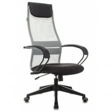 Кресло руководителя Бюрократ CH-607 светло-серый TW-02 сиденье черный сетка/ткань с подголов. крестов. пластик Кресло руководителя Бюрократ CH-607 светло-серый TW-02 сиденье черный сетка/ткань с подголов. крестов. пластик