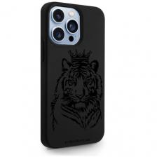 Черный силиконовый чехол MustHaveCase для iPhone 13 Pro Тигр с Короной для Айфон 13 Про Черный силиконовый чехол MustHaveCase для iPhone 13 Pro Тигр с Короной для Айфон 13 Про